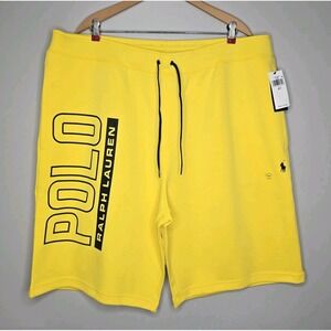 Polo Ralph Lauren Men's Yellow Big & Tall Polo Logo Tech Knit Shorts, 2XLT